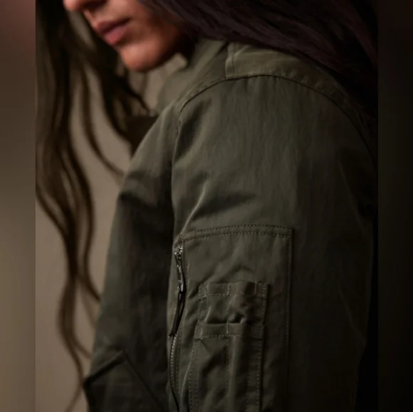 FINAL DROP 🔥NWT Banana Republic Mens Flight Jacket Olive - Picture 3 of 8